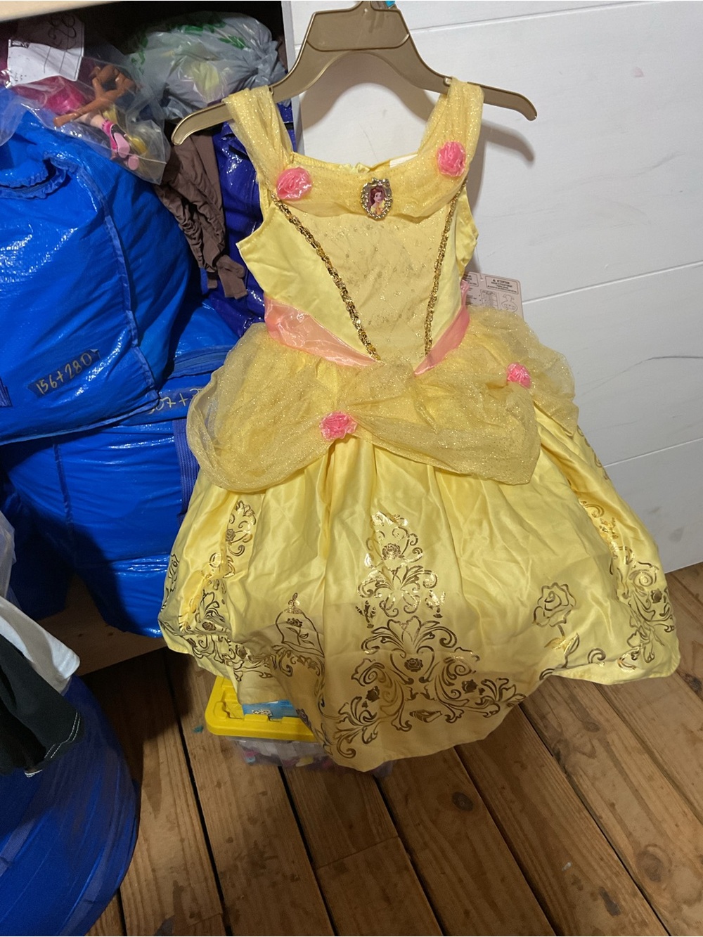 Disney Yellow Princess Dress with Pink Rose Accents